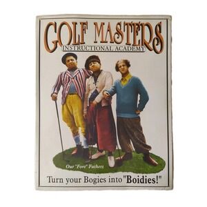 Three Stooges Golf Masters Metal Sign 12 1/2" x 16" Man Cave Garage Used